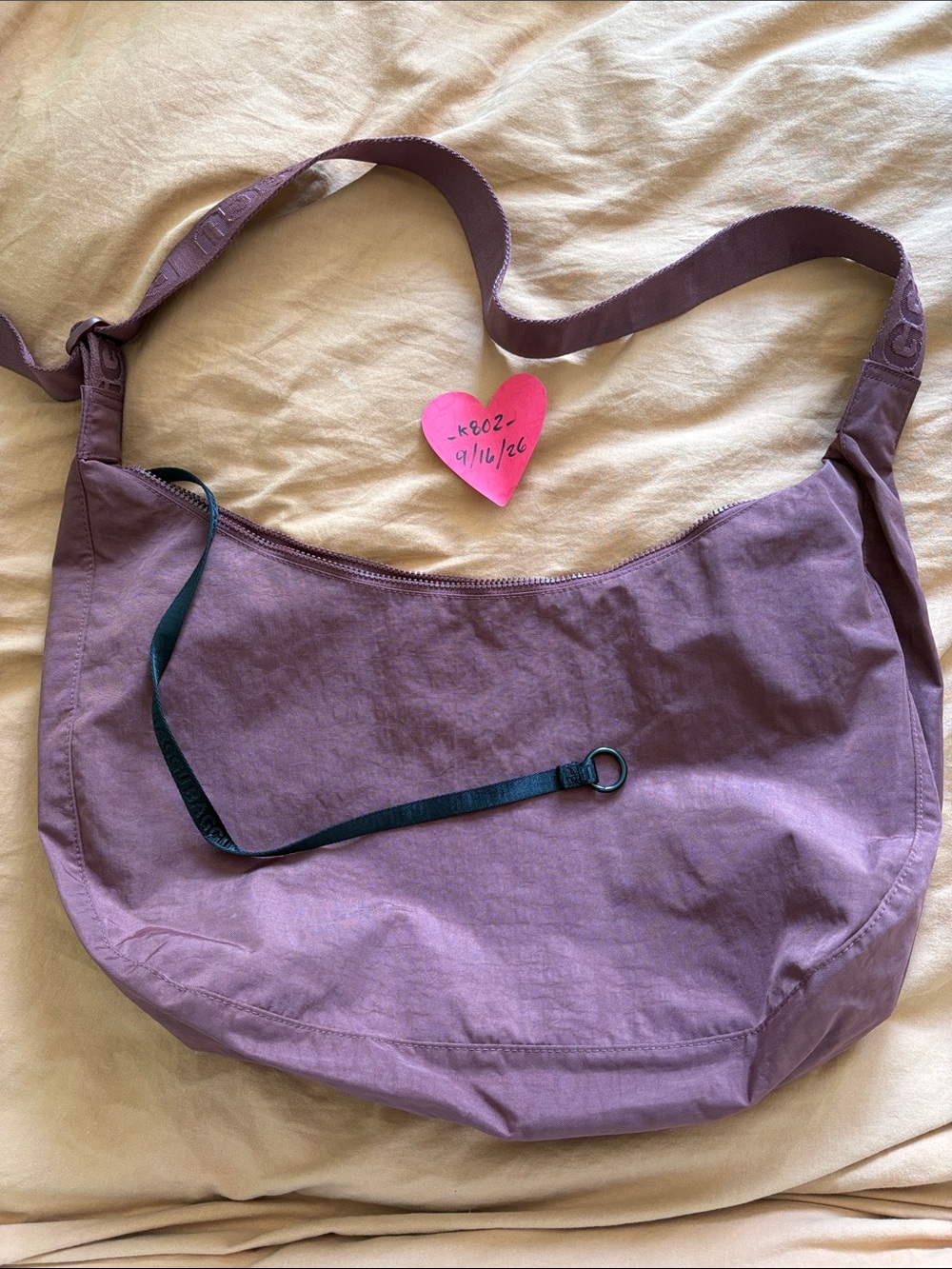 Used Mahogany Baggu Large Nylon Crescent